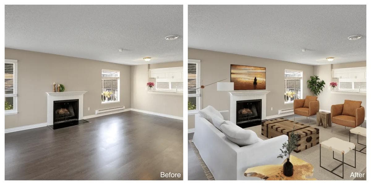 Virtual staging - furnish the empty rooms.